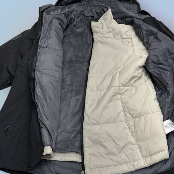 FREE COUNTRY Women's Small TRICLIMATE Black Hooded Jacket 3-IN-1 - Picture 2 of 8